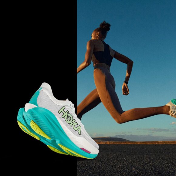 Hoka Women's Mach X 2 - Frost / Electric Aqua - Size 9 - Picture 10 of 12